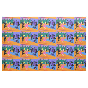 Tela urbana retra del fiesta del tejado