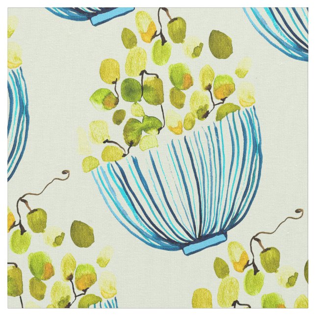 Tela uvas acuarelas (De cerca)