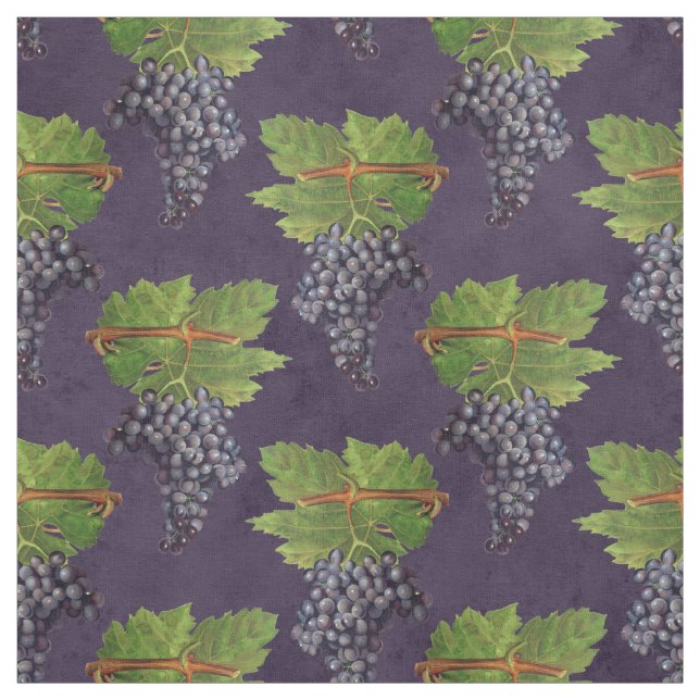 Tela Uvas y vides de cosecha en morado (Retal)