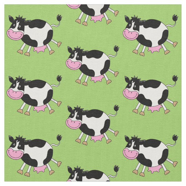 Tela vaca del baile de la granja divertida (De cerca)