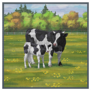 Tela Vaca Holstein y ternera en salsa de verano