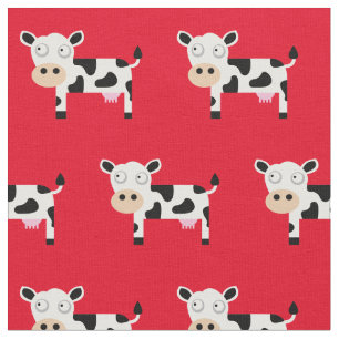 Tela Vaca Moo Lindo Bebé Habitación Infantil Granja Roj