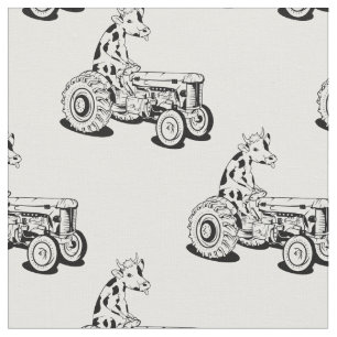 Tela Vaca negra y blanca conduciendo un tractor