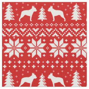 Tela Vacaciones de Navidades de perros de las siluetas