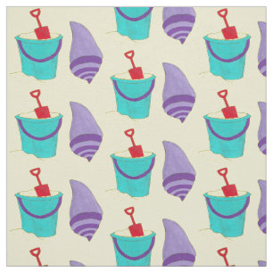 Tela Vacaciones en la concha marina con balde de agua e