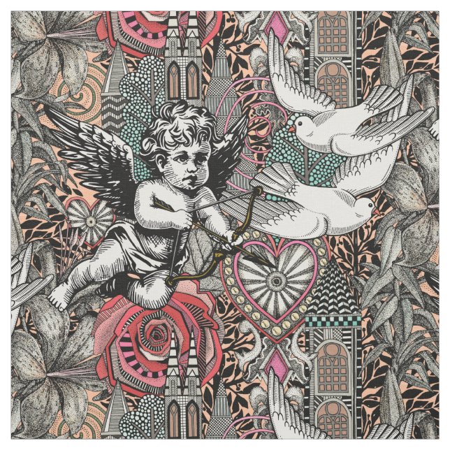 Tela valentina maximalism col peach fuzz (Retal)