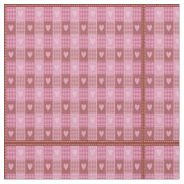 Tela Valentine Hearts Plaid