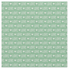 Tela Valentine love text print in green