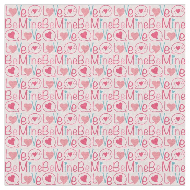 Tela Valentine text print 'Be Mine' (De cerca)