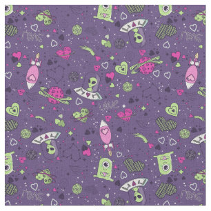 Tela valentines alien love ufo púrpura de nave espacial