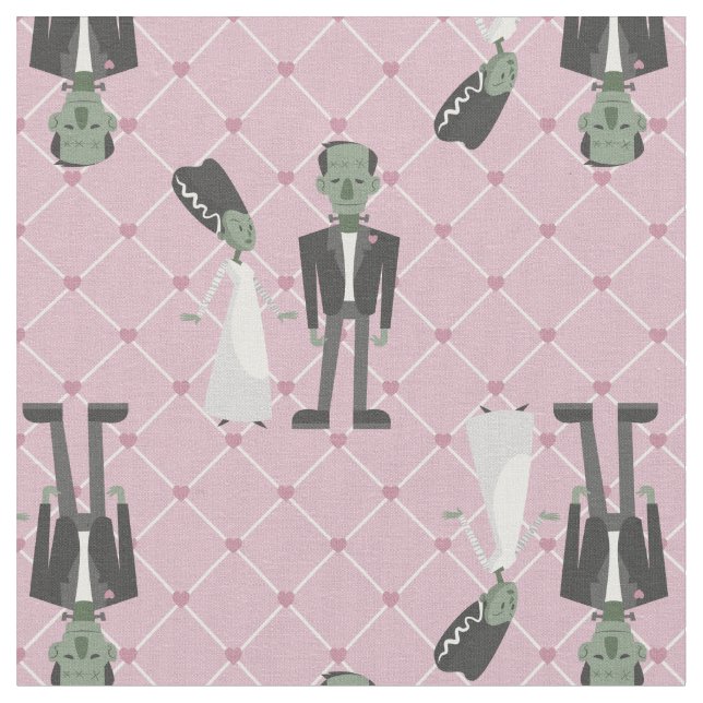 Tela valentines bride frankenstein monstruo corazones r (De cerca)