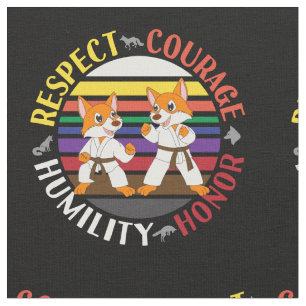 Tela Valores de Karate - Silhouettes de Fox de corte li