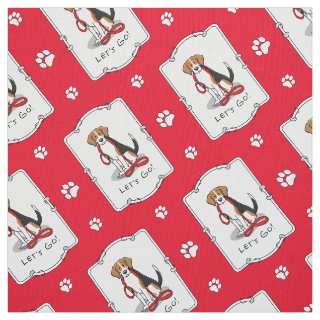 Tela ¡Vamos! (paseo) Perro Beagle (tricolor 3) Cute (Retal)