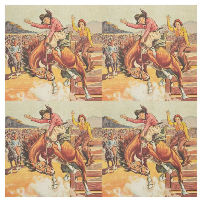 Tela Vaquero occidental del rodeo del vintage en (Retal)