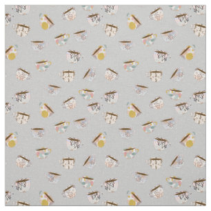 Tela Variedad de tazas de té y café en gris