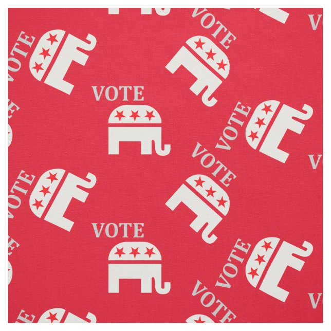 Tela Vayan a votar. El elefante republicano rojo Fiesta (Retal)
