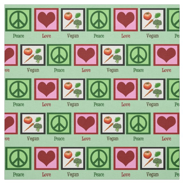 Tela Vegano del amor de la paz (Retal)