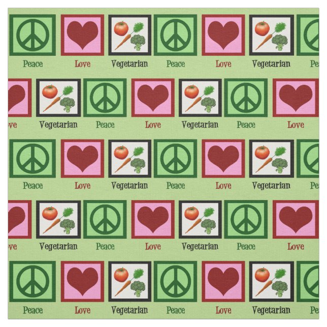 Tela Vegetariano del amor de la paz (Retal)