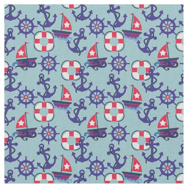 Tela Vela | Náutico | Rojo, Blanco y Azul (De cerca)