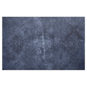 Tela Velvety Navy Damask Barroco azul oscuro
