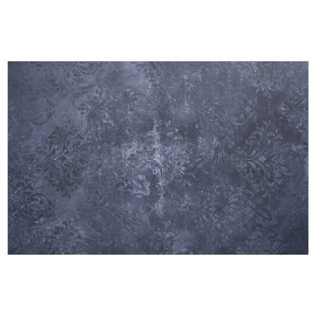 Tela Velvety Navy Damask | Barroco azul oscuro (Yarda)