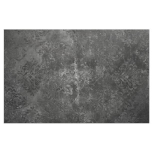 Tela Velvety Onyx Damask   Black Vampy Grunge Baroque