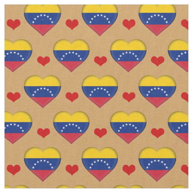 Tela Venezuela Bandera del Corazón Rojo Fabric/Venezuel (De cerca)