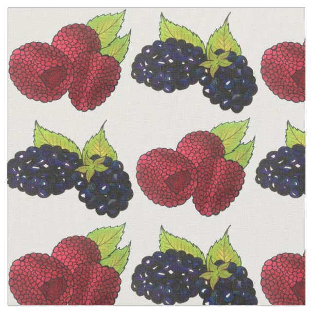 Tela Verano Berries Raspberry Blackberry Berry Fruit (De cerca)