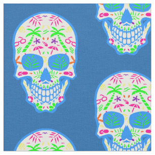Tela verano de Halloween verano calavera tropical azúca