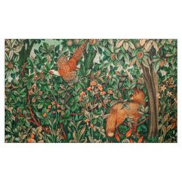 Tela VERDAD, ANIMALES FORESTALES Pheasant, Fox, Green F