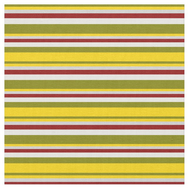 Tela Verde, amarillo, gris claro, rojo oscuro y crema d (De cerca)