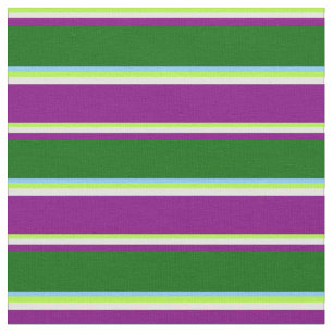 Tela Verde, Amarillo, Púrpura, Verde Oscuro y Azul ciel