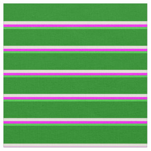 Tela Verde animado, fucsia, beige y patrón verde