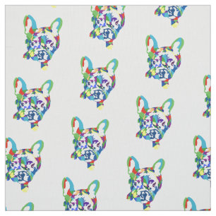Tela Verde azul Bulldog francés