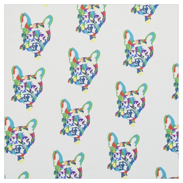 Tela Verde azul Bulldog francés (Retal)