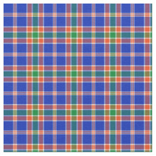 Tela Verde, Azul y Plaid Deportivo Naranja