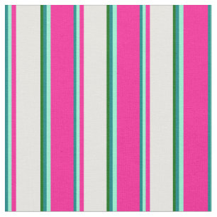 Tela Verde azulada, acuamarina, rosa profundo, crema de