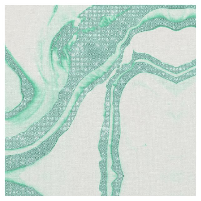 Tela Verde azulada Mint Green Sparkly Sequing Smok Marb (De cerca)