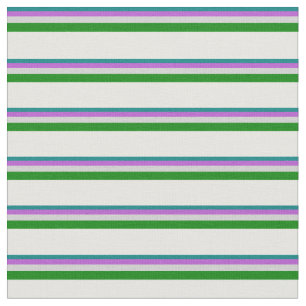 Tela Verde azulada, orquídea, gris claro, verde y crema