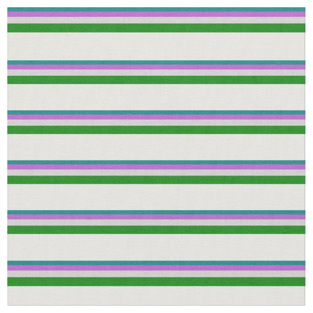 Tela Verde azulada, orquídea, gris claro, verde y crema (De cerca)