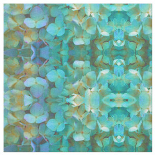 Tela Verde azulado azul amarillo rosa hortensias flores