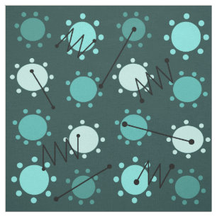 Tela Verde azulado de sol moderno de mediados de siglo