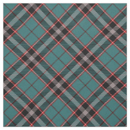 Tela Verde azulado y rojo Tapa negrita Patrón vintage T