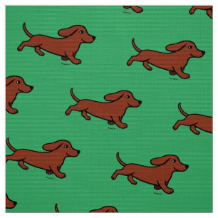 Tela Verde de funcionamiento del Dachshund liso rojo