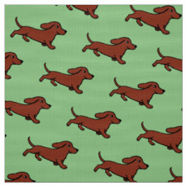 Tela Verde de musgo corriente del Dachshund liso rojo