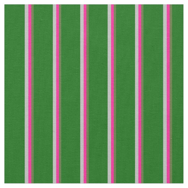 Tela Verde de oliva oscuro, rosa profundo, gris y verde (De cerca)