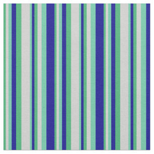 Tela Verde del mar, gris claro, acuamarina y azul oscur