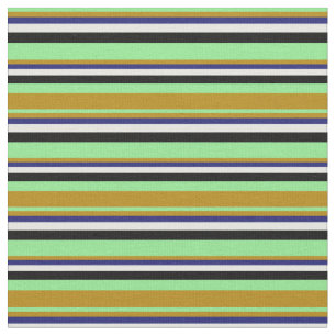 Tela Verde, dorado oscuro, azul, crema de menta y negro