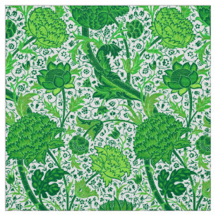 Tela Verde floral de William Morris, esmeralda jacobeo