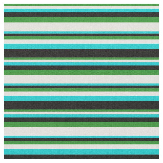 Tela Verde forestal, amarillo claro, turquesa oscuro y  (De cerca)